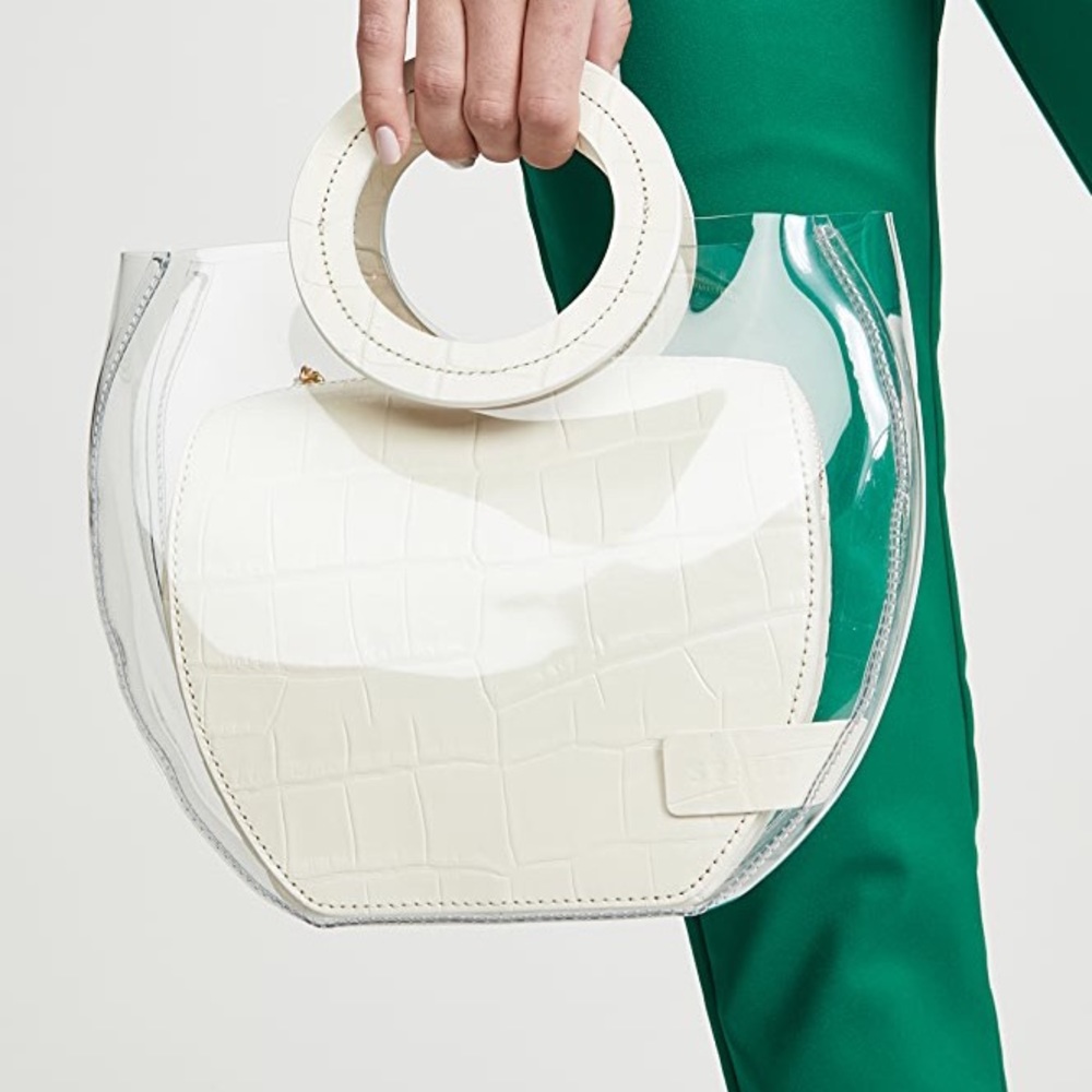 Staud Frida Bag clear & cream